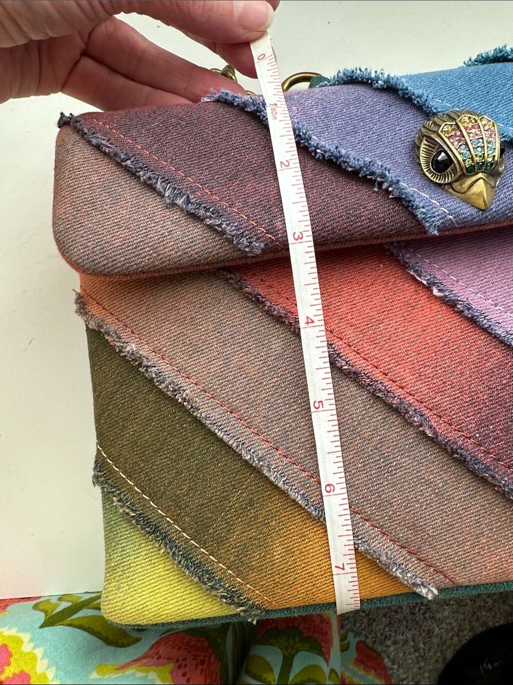 Stunning Kurt Geiger Kensington handbag in multi color denim. - Picture 10 of 13